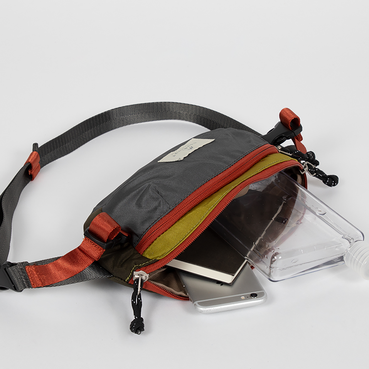 Seattle Glossy Blocking Series Navy X Khaki Bum Bag